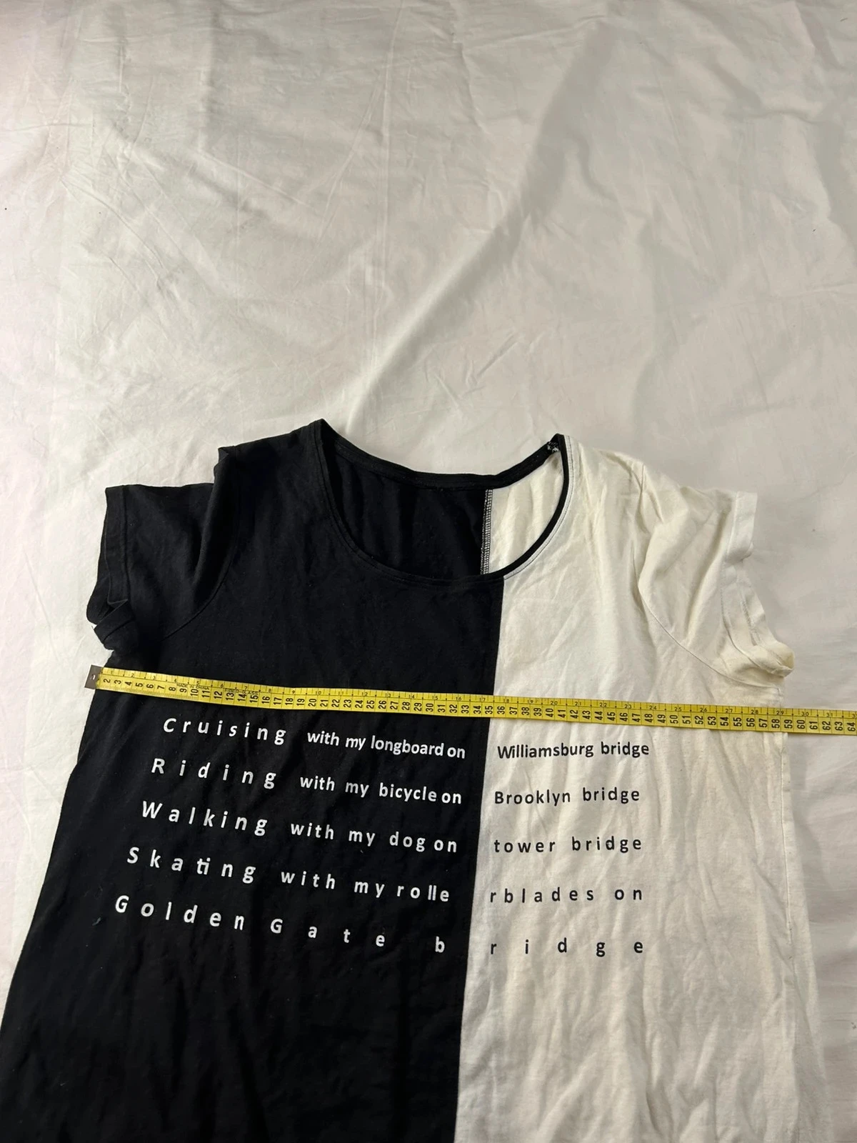 Zwart-wit vintage geprint t-shirt – photo 8